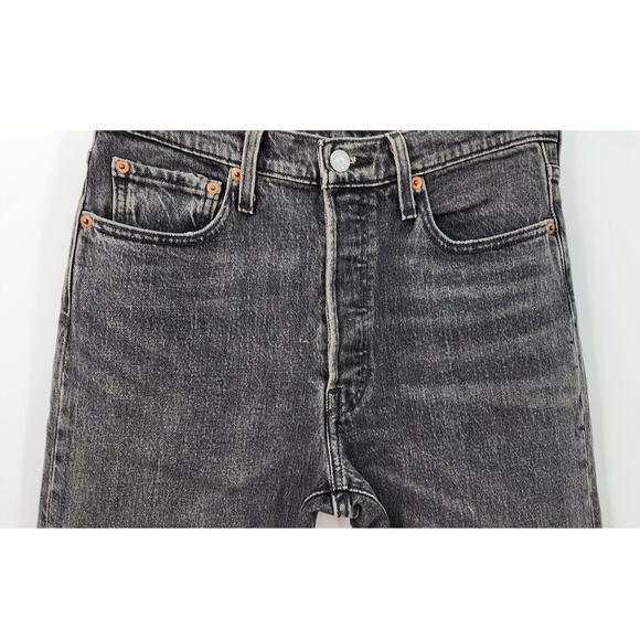 Women's Black Wash Levi's 501 S Skinny Fit Classic Black Jeans Timeless Size 28 - Picture 4 of 11